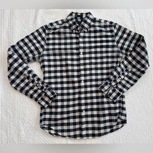 J Crew Navy and White Check Button Down Shirt Men’s Slim Fit Medium M